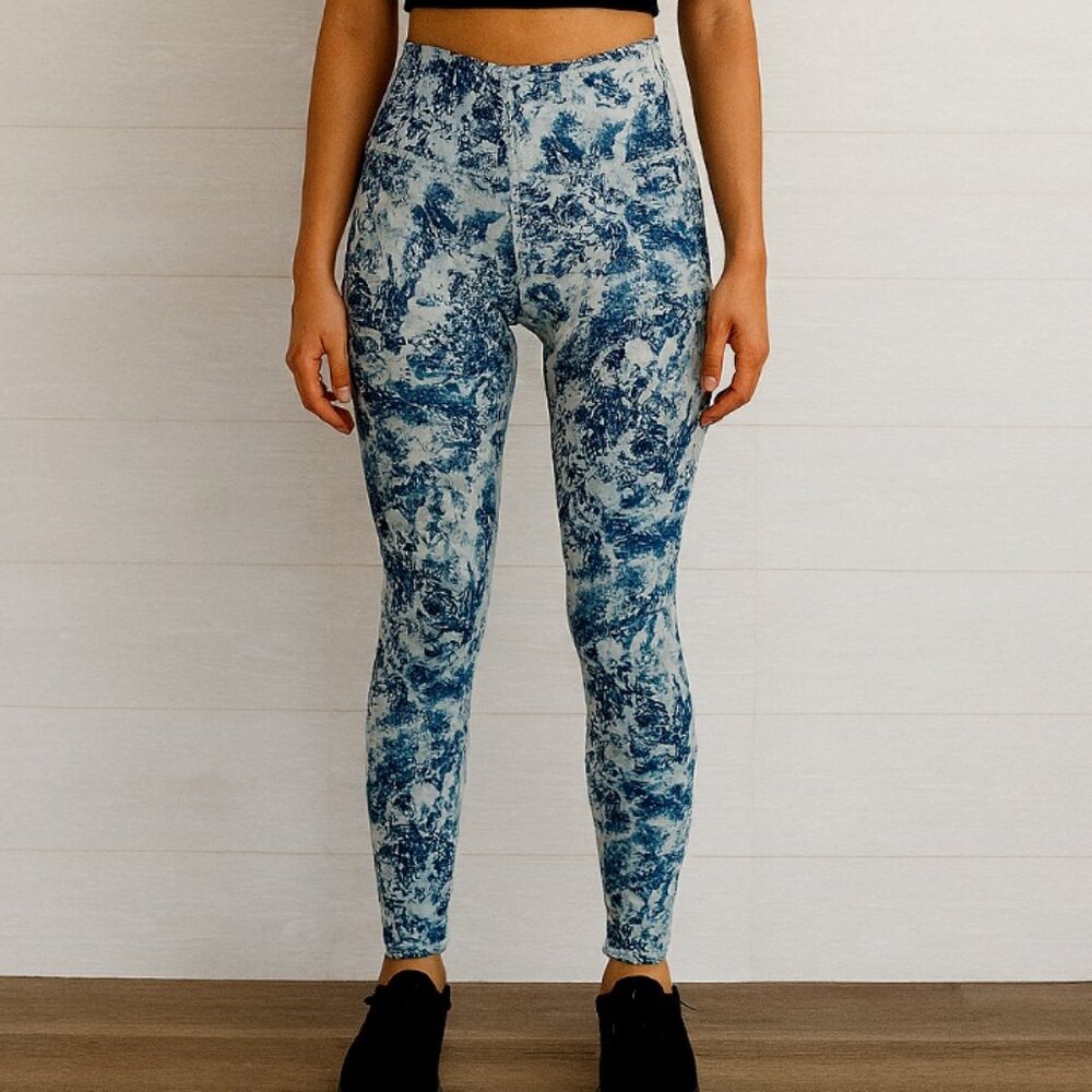 Blue Patterned Women's Leggings
